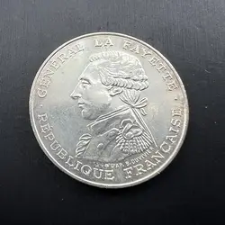 pièce 100 francs général la fayette 1987 argent 900 millième 15g
