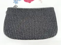 pochette lancel noir effet paille