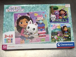 puzzle enfant 3x48 pièces - gabby's dollhouse
