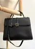 sac à main saint laurent le fermoir top handle en cuir lisse noir avec bandoulière ajustable et amovible