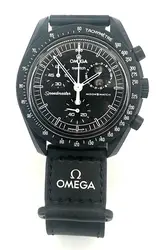 swatch x omega mission to the moonphase snoopy black
