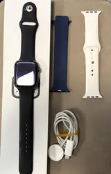 apple watch series 7 (gps) - boitier 45 mm aluminium noir minuit avec bracelet sport noir minuit