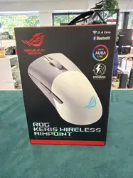 asus rog keris wireless aimpoint wt - souris gaming sans fil - gris/blanc