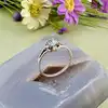 bague en argent pierre bleu ovale et oxydes de zirconium argent 925 millième (22 ct) 2,32g