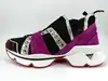 baskets christian louboutin 123 run noir, fuchsia et léopard t40
