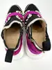 baskets christian louboutin 123 run noir, fuchsia et léopard t40
