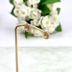 boucles d'oreilles créoles ornées d'oxydes en acier doré