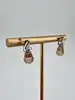 boucles d'oreilles en argent ornées de cristaux facettés de couleur champagne argent 925 millième (22 ct) 5,08g