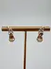 boucles d'oreilles en argent ornées de cristaux facettés de couleur champagne argent 925 millième (22 ct) 5,08g