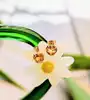 boucles d'oreilles puces chacune sertie d'une citrine forme coeur or 750 millième (18 ct) 0,87g