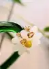 boucles d'oreilles puces chacune sertie d'une citrine forme coeur or 750 millième (18 ct) 0,87g