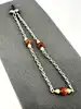 bracelet fin en argent avec petites perles crème et goldstone cuivrée argent autre 1,55g
