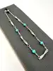 bracelet fin en argent et perles de turquoise avec tubes torsadés argent autre 2,62g