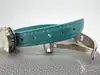 bracelet lalique accroche coeur en cuir turquoise et cristal satiné