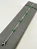 bracelet orné de billes vertes et de maillons allongés argent autre 2,06g
