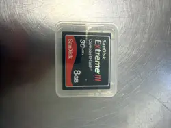 carte mémoire sandisk compactflash extreme iii 8 go - 30mb/s