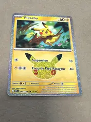 carte pokémon pikachu 19/30 - 041/128 - 30 ans