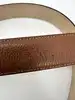 ceinture longchamp en cuir grainé marron taille80 réglable avec détails métalliques dorés