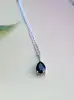 collier en or blanc avec pendentif saphir en forme de goutte or 750 millième (18 ct) 1,57g