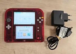 console nintendo 2ds rouge transparent inclus pokemon red version