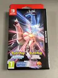 jeu nintendo switch pack duo : pokémon diamant étincelant + pokémon perle scintillante switch