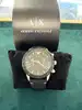 montre emporio armani en cuir noir