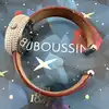 montre femme mauboussin l'heure du premier jour rayonnant mouvement à quartz, bracelet jonc en cuir bordeaux