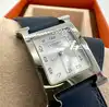montre hermès l'heure h moyen modèle bracelet double tour en cuir bleu marine
