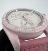 montre swatch x omega bioceramic mission to venus mouvement à quartz bracelet en cuir rose effet autruche