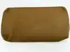 pochette / trousse longchamp en cuir grainé camel avec détails métalliques argentés