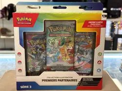 pokémon : coffret 3 boosters - collection illustration premiers partenaires - ex août start 3