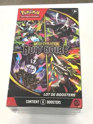 pokémon - lot de boosters méga - évolution – nuit noire (6 boosters)