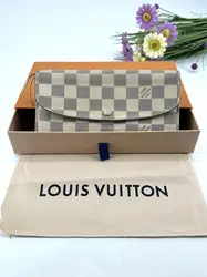 portefeuille louis vuitton emilie en toile damier azur