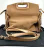 sac maje miss m à franges en cuir suédé couleur camel  moyen modèle