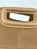 sac maje miss m à franges en cuir suédé couleur camel  moyen modèle