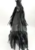 sac tote à fringes gérard darel flower en cuir noir à bandoulière