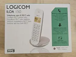 téléphone fixe sans fil logicom iloa 150 taupe