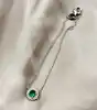 87398218 bracelet orné d'une pierre verte et entourée d'oxydes argent 925 millième (22 ct) 2,2g