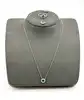 87398245 collier orné d'une pierre verte et entourée d'oxydes argent 925 millième (22 ct) 3g