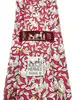 cravate hermès 100% soie rouge à motifs pommes, fleurs et feuillage