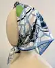foulard / carré en soie hermès ex-libris mosaïque bleu - 65 cm