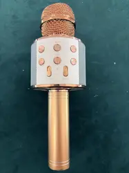 micro sans fil karaoke - couleur or rose et blanc