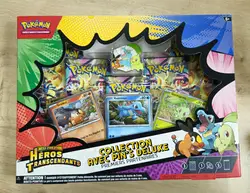 pokémon me02.5 héros transcendants - coffret collection pin's deluxe premiers partenaires