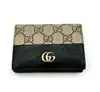 portefeuille gucci bicolore gg marmont en cuir noir et toile beige