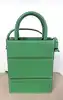 sac azzurra gronchi en cuir lisse vert avec bandoulière