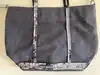 sac cabas vanessa bruno zippé anthracite en toile et paillettes avec bandoulière amovible et réglable taille s