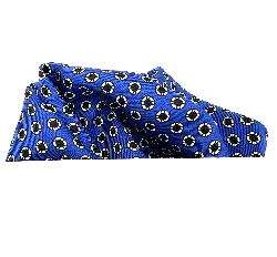 pochette de costume polo ralph lauren en soie fond bleu marine à motifs ronds