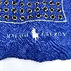 pochette de costume polo ralph lauren en soie fond bleu marine à motifs ronds