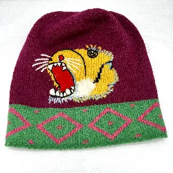 bonnet gucci broderie tigre en laine