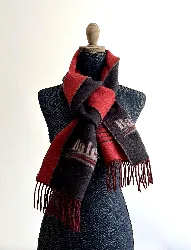 echarpe balenciaga en 70% laine et 30% cachemire marron et rouge